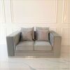 Modern 2 seater sofa upholstered in silver, gray velvet EMPORIO