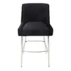 Modern glamor stool in black silver velvet fabric PALOMA