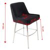 Modern glamor stool in black silver velvet fabric PALOMA