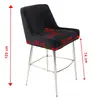 Modern glamor stool in black silver velvet fabric PALOMA
