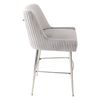 Modern glamor stool in velvet gray silver fabric PALOMA
