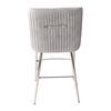 Modern glamor stool in velvet gray silver fabric PALOMA