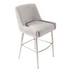 Modern glamor stool in velvet gray silver fabric PALOMA