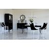 Elegant black high gloss extendable table ELENA GLAMOR bent legs