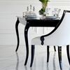Elegant black high gloss extendable table ELENA GLAMOR bent legs