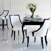 Elegant black high gloss extendable table ELENA GLAMOR bent legs