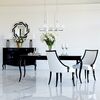 Elegant black high gloss extendable table ELENA GLAMOR bent legs
