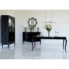 Elegant black high gloss extendable table ELENA GLAMOR bent legs