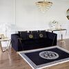 Black velvet quilted sofa, modern in a glamor style, for a golden living room MONTE CARLO