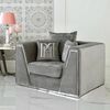 Upholstered armchair MONTE CARLO glamour for the living room modern 90x120x70 gray silver