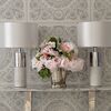 Modern silver and white table lamp in the glamor style SILVIA