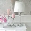 Lampa stołowa glamour srebrno biała