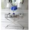 Lampa stołowa  glamour srebrna kryształowa
