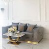Modern glamorous sofa, 3-seater, upholstered, luxurious, gray gold EMPORIO OUTLET