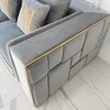 Modern glamorous sofa, 3-seater, upholstered, luxurious, gray gold EMPORIO OUTLET