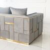 Modern glamorous sofa, 3-seater, upholstered, luxurious, gray gold EMPORIO OUTLET