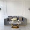 Modern glamorous sofa, 3-seater, upholstered, luxurious, gray gold EMPORIO OUTLET