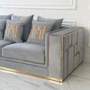 Modern glamorous sofa, 3-seater, upholstered, luxurious, gray gold EMPORIO OUTLET