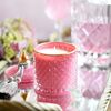 Decorative scented candle in a glass crystal container, rose gold