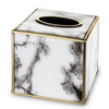 Modern tissue container, cube, gold, stone pattern