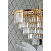 Gold chandelier, pendant lamp, crystal glamor, modern steel, 100 cm GLAMOR GOLD L