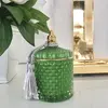 Decorative green crystal glass container