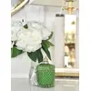 Decorative green crystal glass container