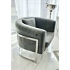 Stylish armchair Bent silver glamour for living room and dining room grey