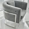 Stylish armchair Bent silver glamour for living room and dining room grey
