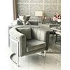 Stylish armchair Bent silver glamour for living room and dining room grey