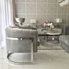 Stylish armchair Bent silver glamour for living room and dining room grey