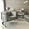 Stylish armchair Bent silver glamour for living room and dining room grey