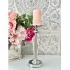Crystal candlestick on silver pedestal FLAVIO O L