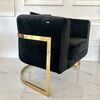 Modern glamor armchair for the living room and dining room, golden black BENT