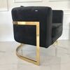 Modern glamor armchair for the living room and dining room, golden black BENT