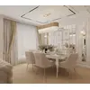 Stylish ELENA GLAMOR dining table, bent white legs