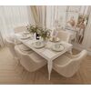 Stylish ELENA GLAMOR dining table, bent white legs