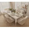Stylish ELENA GLAMOR dining table, bent white legs