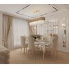 Stylish ELENA GLAMOR dining table, bent white legs