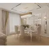 Stylish ELENA GLAMOR dining table, bent white legs