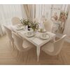 Stylish ELENA GLAMOR dining table, bent white legs