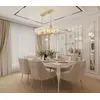 Stylish ELENA GLAMOR dining table, bent white legs