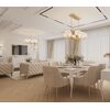 Stylish ELENA GLAMOR dining table, bent white legs