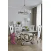 Ekskluzywny stół nowoczesny glamour do jadalni biały szklany blat stalowy srebrny MARCELLO 180cm OUTLET