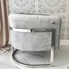 Stylish armchair Bent silver glamour for living room and dining room grey