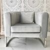 Stylish armchair Bent silver glamour for living room and dining room grey