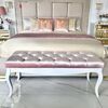 Luxurious pouffe, bedroom bench, classic, upholstered, glamor seat ELENA