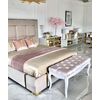 Luxurious pouffe, bedroom bench, classic, upholstered, glamor seat ELENA