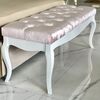 Luxurious pouffe, bedroom bench, classic, upholstered, glamor seat ELENA