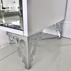 Luxurious bedside table, lacquered wooden side table, with mirror, silver VENICE